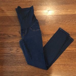 Dark denim skinny maternity jeans